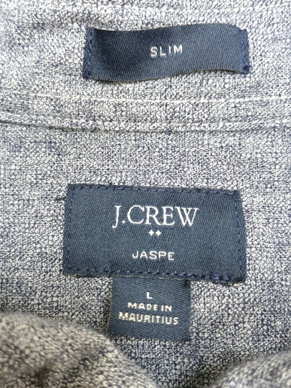 J Crew Jaspe Button Down Shirt Mens Large Gray Long Sleeve Oxford Preppy